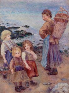 Pescatrici di cozze a Berneval, costa normanna da Pierre-Auguste Renoir