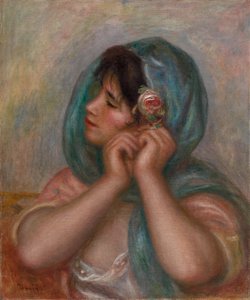 Giovane Donna che Sistema il Suo Orecchino da Pierre-Auguste Renoir