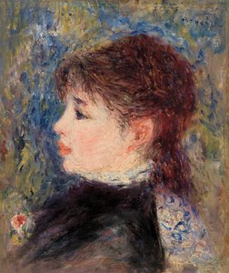 Giovane donna con rosa da Pierre-Auguste Renoir