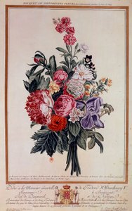 Bouquet di fiori misti litografia di Pierre Joseph