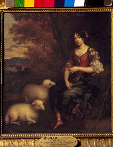 Ritratto presunto in piedi di Madame Deshoulières, Antoinette Ligier de La Garde (1637-1694) poetessa
