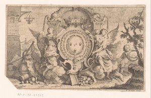 Rappresentazione allegorica con lo stemma della corona francese