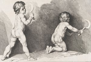 Due bambini nudi in piedi, dal Nuovo Libro dei Bambini