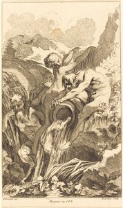 Satiro, ninfa e dio del fiume da Pierre Alexandre Aveline after François Boucher