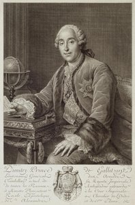 Ritratto del principe Dmitriy Mikhailovich Golitsyn 1721-1793, 1762 da Pierre Alexandre Tardieu