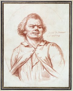 Rivoluzione francese: ritratto di Georges Jacques Danton (1759-1794) condotto al tormento. Disegno a sanguigna attribuito a Pierre Wille (1748-1821)