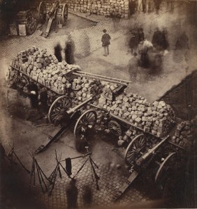 Barricate della Comune, aprile 71. Angolo della piazza Hotel de Ville e della rue de Rivoli, 1871 da Pierre Ambrose Richebourg