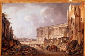 Vista fantastica del colonnato del Louvre da Pierre Antoine Demachy