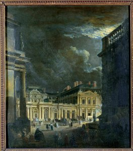La Place du Palais Royal a Parigi al chiaro di luna da Pierre Antoine Demachy