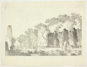 Veduta del parco di Versailles: Alberi e statue da Pierre Antoine Mongin