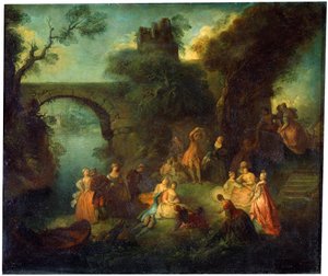 Danza al fiume, c1720-1730 da Pierre Antoine Quillard