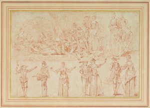 Due feste galanti e studi di figure singole e coppie da Pierre Antoine Quillard