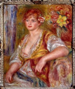Bionda con la rosa. Ritratto di Andree Madeleine Heuschling, soprannominata Dedee, una comica conosciuta come Catherine Hessling da Pierre Auguste Renoir