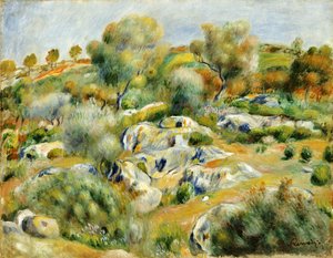 Paesaggio Bretone con Alberi e Rocce da Pierre Auguste Renoir