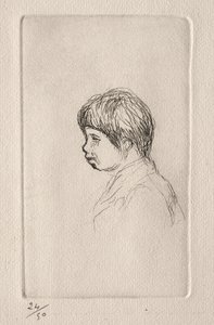 Claude Renoir, di profilo da Pierre Auguste Renoir