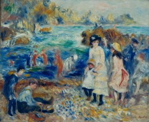 Bambini sulla riva del mare a Guernsey