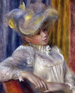 Donna con cappello da Pierre Auguste Renoir