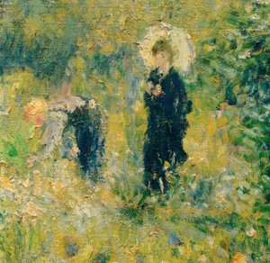 Donna con ombrello in un giardino da Pierre Auguste Renoir
