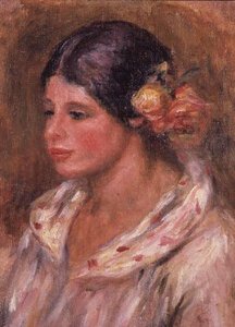 Ragazza con rose nei capelli da Pierre Auguste Renoir
