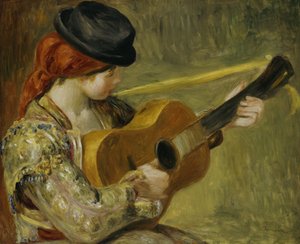 Ragazza con una chitarra da Pierre Auguste Renoir