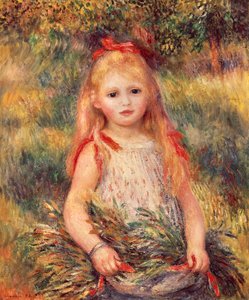 Ragazza con fascio di grano di Pierre-Auguste Renoir, 65x54 cm da Pierre Auguste Renoir
