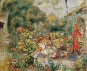 Ragazze in un Giardino a Montmartre da Pierre Auguste Renoir