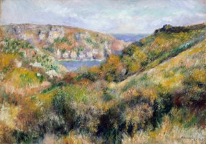 Colline intorno alla baia di Moulin Huet, Guernsey da Pierre Auguste Renoir