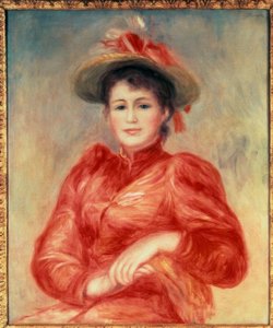 Giovane donna con corsetto rosso da Pierre Auguste Renoir
