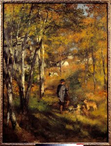 Jules Lecoeur e i suoi cani nella foresta di Fontainebleau da Pierre Auguste Renoir