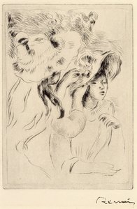 Le Chapeau Epignele, fissare il cappello, c1894 da Pierre Auguste Renoir