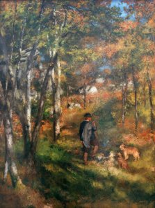 Il pittore Jules Le Coeur e i suoi cani nella foresta di Fontainebleau da Pierre Auguste Renoir