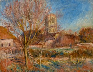La chiesa di Essoyes, 1900 circa (olio su tela) da Pierre Auguste Renoir