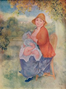 Madame Renoir che allatta il suo bambino, c1885 da Pierre Auguste Renoir