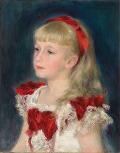 Mademoiselle Grimprel con un nastro rosso, 1880 da Pierre Auguste Renoir