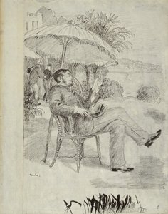 Sulla terrazza di un hotel a Bordighera: Il pittore Jean Martin controlla il suo conto, 1881 da Pierre Auguste Renoir