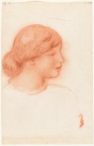 Profilo di giovane donna, 1910 circa (gesso rosso)