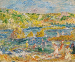 Rocce di Guernesey con personaggi Spiaggia a Guernesey