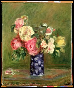 Rose in un vaso blu