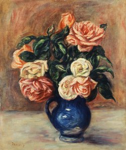 Rose in un vaso blu