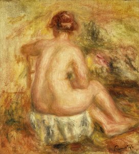 Nudo femminile seduto, vista da dietro