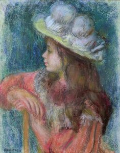 Giovane ragazza seduta con un cappello bianco, 1884