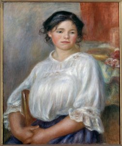 Giovane ragazza seduta. Intorno al 1909. Dipinto di Pierre Auguste Renoir (1841-1919) da Pierre Auguste Renoir