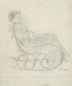 Donna seduta su una sedia (recto); Donna su una sedia, vista da dietro (verso) da Pierre Auguste Renoir