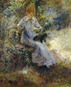 Donna e cane nero, 1874 da Pierre Auguste Renoir