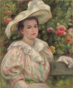 Giovane ragazza tra i fiori da Pierre Auguste Renoir