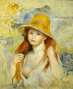 Giovane ragazza con cappello di paglia