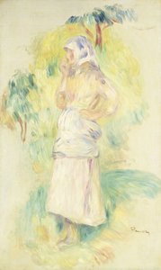 Giovane contadina che mangia una mela, c.1894 da Pierre Auguste Renoir