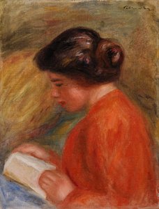 Giovane donna che legge (Jeune femme lisant, buste) da Pierre Auguste Renoir