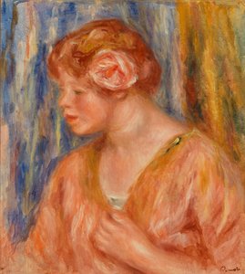 Giovane Donna con Rosa da Pierre Auguste Renoir