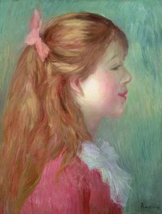 Giovane ragazza con capelli lunghi di profilo, 1890